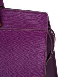 Pre Owned Saint Laurent Paris Purple Leather Cabas Chyc Tote
