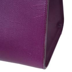 Pre Owned Saint Laurent Paris Purple Leather Cabas Chyc Tote