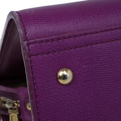 Pre Owned Saint Laurent Paris Purple Leather Cabas Chyc Tote