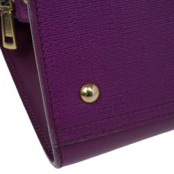 Pre Owned Saint Laurent Paris Purple Leather Cabas Chyc Tote