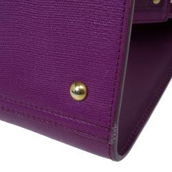 Pre Owned Saint Laurent Paris Purple Leather Cabas Chyc Tote