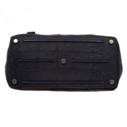Pre Owned Saint Laurent Paris Brown Crocodile Embossed Muse Two