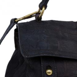 Pre Owned Saint Laurent Paris Brown Crocodile Embossed Muse Two