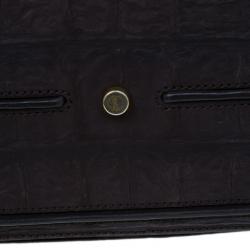 Pre Owned Saint Laurent Paris Brown Crocodile Embossed Muse Two
