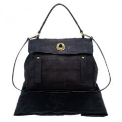 Pre Owned Saint Laurent Paris Brown Crocodile Embossed Muse Two