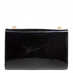 Pre Owned Saint Laurent Paris Black Patent Leather Small Kate Tassel Crossbody Bag