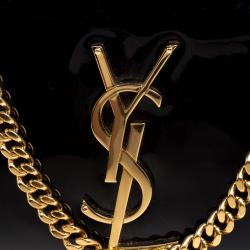 Pre Owned Saint Laurent Paris Black Patent Leather Small Kate Tassel Crossbody Bag