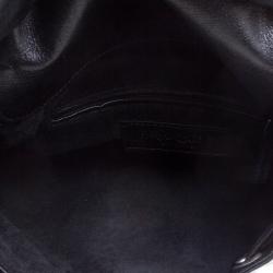 Saint Laurent Paris Black Leather Nadja Rose Petal Hobo