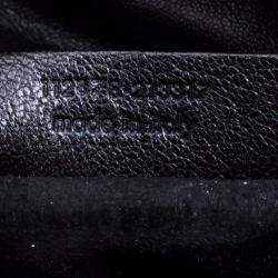 Saint Laurent Paris Black Leather Nadja Rose Petal Hobo
