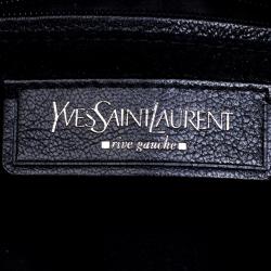 Saint Laurent Paris Black Leather Nadja Rose Petal Hobo