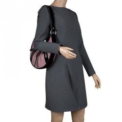 Saint Laurent Paris Lilac/Black Canvas and Velvet RG Classic Pleated Hobo