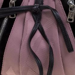Saint Laurent Paris Lilac/Black Canvas and Velvet RG Classic Pleated Hobo