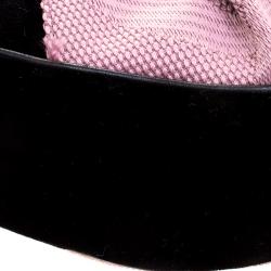 Saint Laurent Paris Lilac/Black Canvas and Velvet RG Classic Pleated Hobo