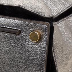 مملوكة مسبقًا Saint Laurent Paris Silver Leather Large Muse Two Satchel