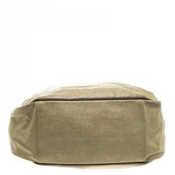 Saint Laurent Paris Beige Coated Canvas Roady Hobo