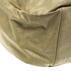 Saint Laurent Paris Beige Coated Canvas Roady Hobo