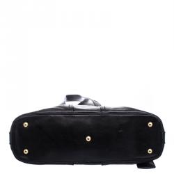 Saint Laurent Paris Metallic Black Leather Medium Muse Satchel