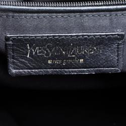 Saint Laurent Paris Metallic Black Leather Medium Muse Satchel