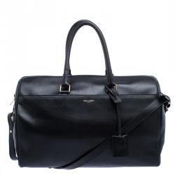 Giant Leather Bowling Bag in Black - Saint Laurent