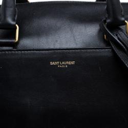 Pre Owned Saint Laurent Paris Black Leather Bo Duffle Bag