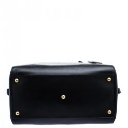 Pre Owned Saint Laurent Paris Black Leather Bo Duffle Bag