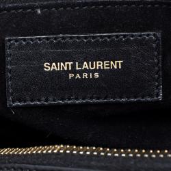 Pre Owned Saint Laurent Paris Black Leather Bo Duffle Bag