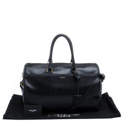 Pre Owned Saint Laurent Paris Black Leather Bo Duffle Bag
