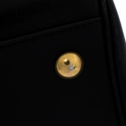 Pre Owned Saint Laurent Paris Black Leather Bo Duffle Bag