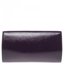 مملوكة مسبقًا Saint Laurent Purple Patent Leather Belle De Jour Clutch
