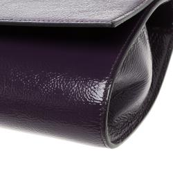 مملوكة مسبقًا Saint Laurent Purple Patent Leather Belle De Jour Clutch