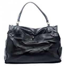 Saint Laurent Black Patent Leather Large Muse Two Satchel