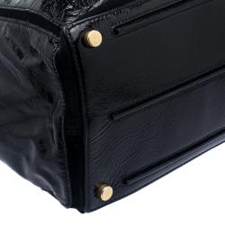 Saint Laurent Black Patent Leather Large Muse Two Satchel
