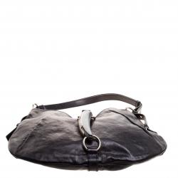 Saint Laurent Black Leather Mombasa Shoulder Bag