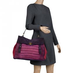 Pre Owned حقيبة سيلين ميوز تو جلد سويدي ونوبوك متعدد الألوان كبيرة