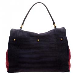 Pre Owned حقيبة سيلين ميوز تو جلد سويدي ونوبوك متعدد الألوان كبيرة