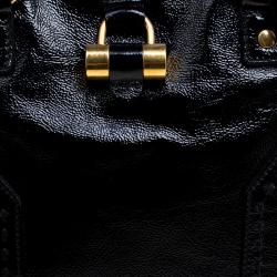 Pre Owned Saint Laurent Paris Black Patent Leather Large Muse Bag