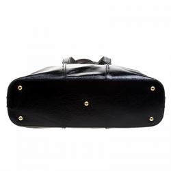 Pre Owned Saint Laurent Paris Black Patent Leather Large Muse Bag