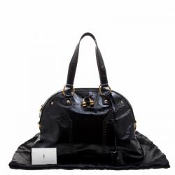 Pre Owned Saint Laurent Paris Black Patent Leather Large Muse Bag