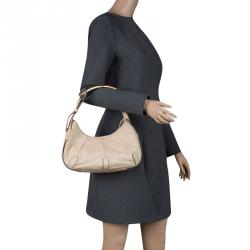 Pre Owned Saint Laurent Beige Leather Mombasa Hobo