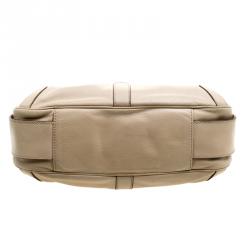 Pre Owned Saint Laurent Beige Leather Mombasa Hobo