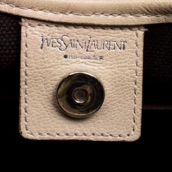 Pre Owned Saint Laurent Beige Leather Mombasa Hobo