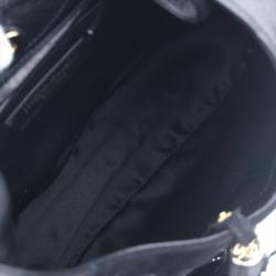 Pre Owned Saint Laurent Paris Black Leather/Suede Tassel Hobo