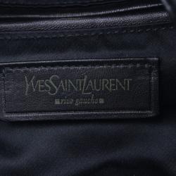 Pre Owned Saint Laurent Paris Black Leather/Suede Tassel Hobo
