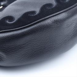 Pre Owned Saint Laurent Paris Black Leather/Suede Tassel Hobo