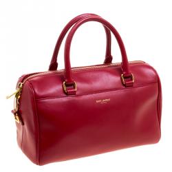 Pre Owned Saint Laurent Red Leather Baby Duffle 3 Bag