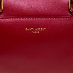 Pre Owned Saint Laurent Red Leather Baby Duffle 3 Bag
