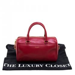 Pre Owned Saint Laurent Red Leather Baby Duffle 3 Bag