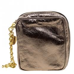 Pre Owned حقيبة سان لوران حمالة معصم ميني بل دو جور جلد برونزية