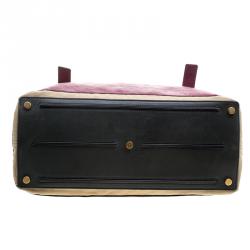 Pre Owned Saint Laurent Multicolor Leather and Canvas Large Muse Two Satchel