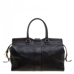 Saint Laurent Black Leather Medium Cabas Chyc Satchel